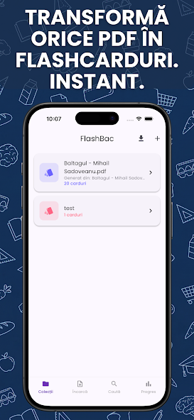 FlashBAC transformă PDF-uri în flashcard-uri