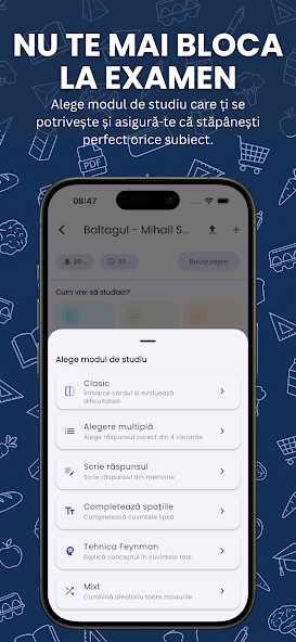 Moduri de studiu FlashBAC