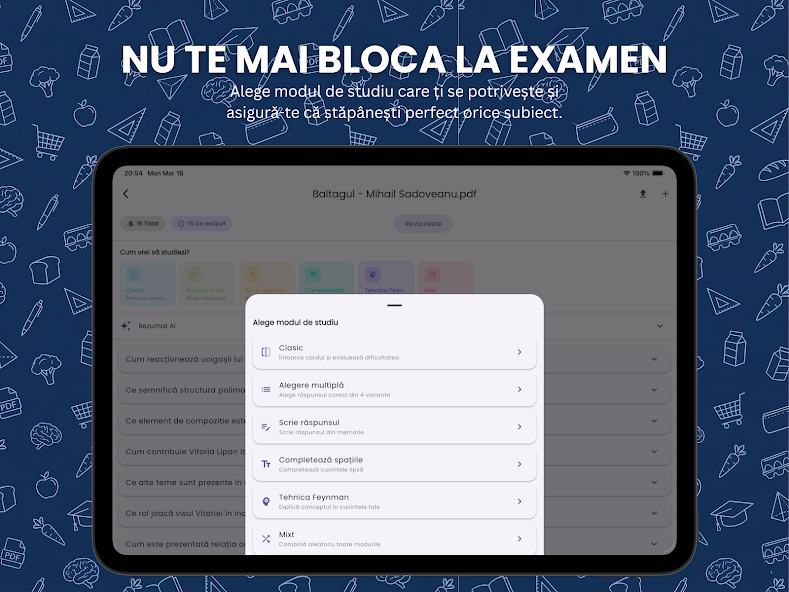 Căutare în flashcard-urile FlashBAC
